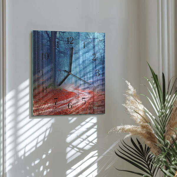 Square wall clock Forest Path