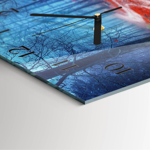 Square wall clock Forest Path