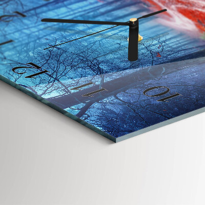 Square wall clock Forest Path