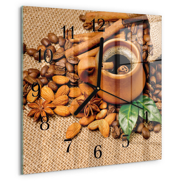 Square wall clock Cinnamon Almonds