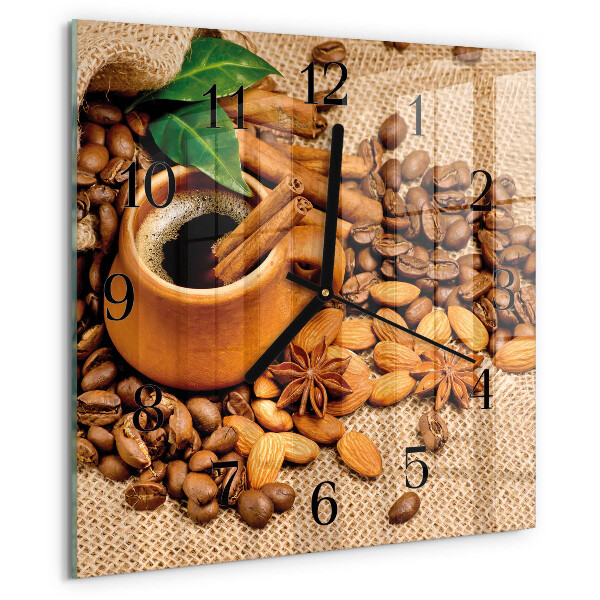 Square wall clock Cinnamon Almonds