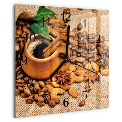 Square wall clock Cinnamon Almonds