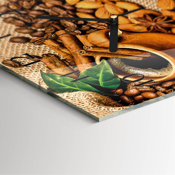 Square wall clock Cinnamon Almonds