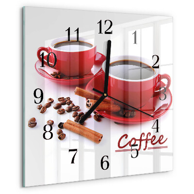 Square wall clock Cup of Coffee