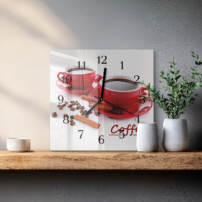 Square wall clock Cup of Coffee