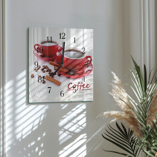 Square wall clock Cup of Coffee