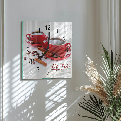 Square wall clock Cup of Coffee