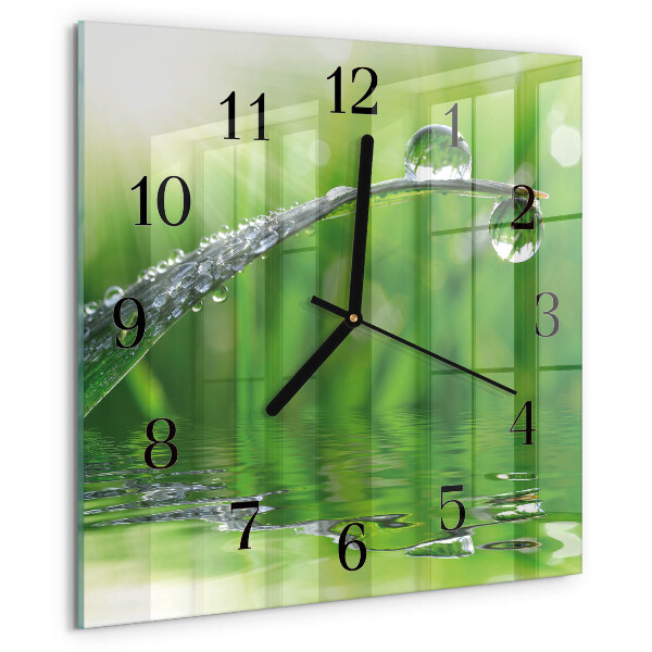 Square wall clock Dew Drops