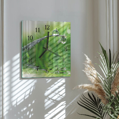 Square wall clock Dew Drops