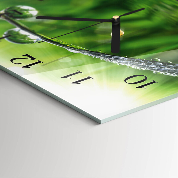 Square wall clock Dew Drops