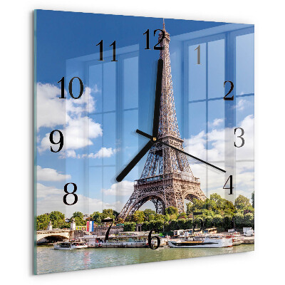 Square wall clock Eiffel Tower