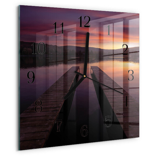 Square wall clock Sunset