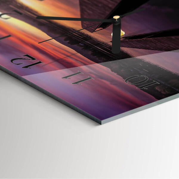 Square wall clock Sunset