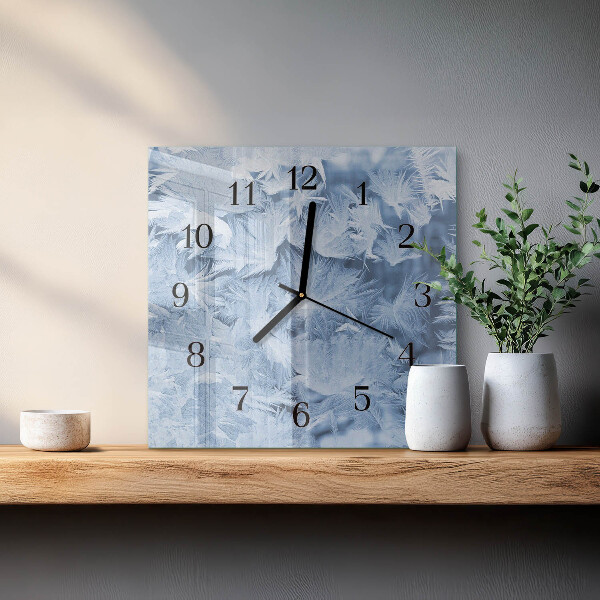 Square wall clock Snowflakes