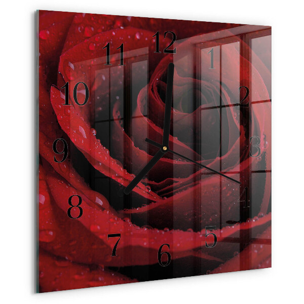 Square wall clock Rose