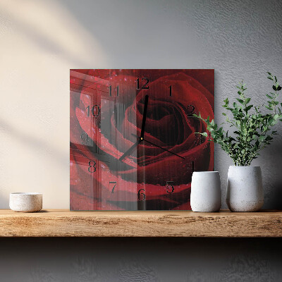Square wall clock Rose