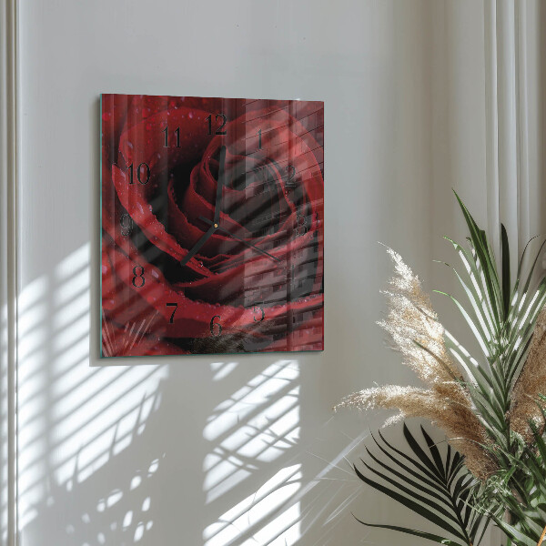 Square wall clock Rose