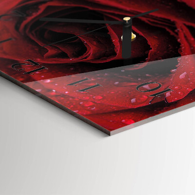 Square wall clock Rose