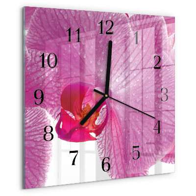 Square wall clock Orchid