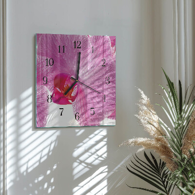 Square wall clock Orchid