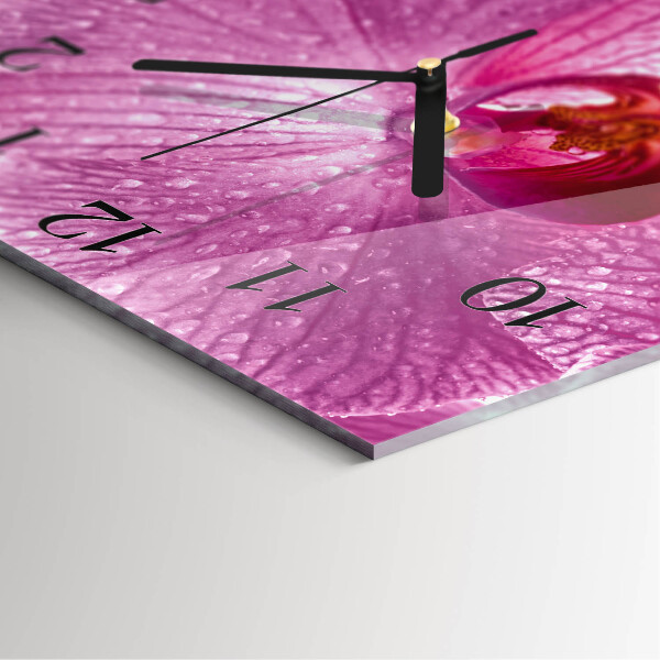 Square wall clock Orchid
