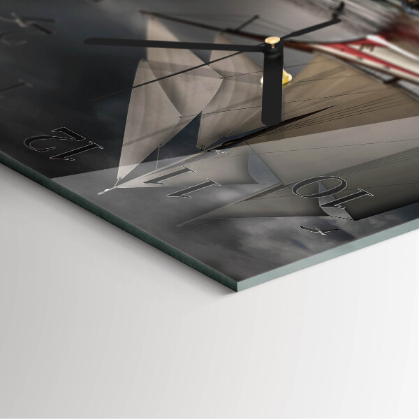 Square wall clock Sailboat