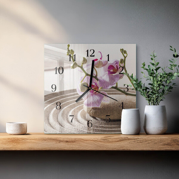 Square wall clock Sand Orchid