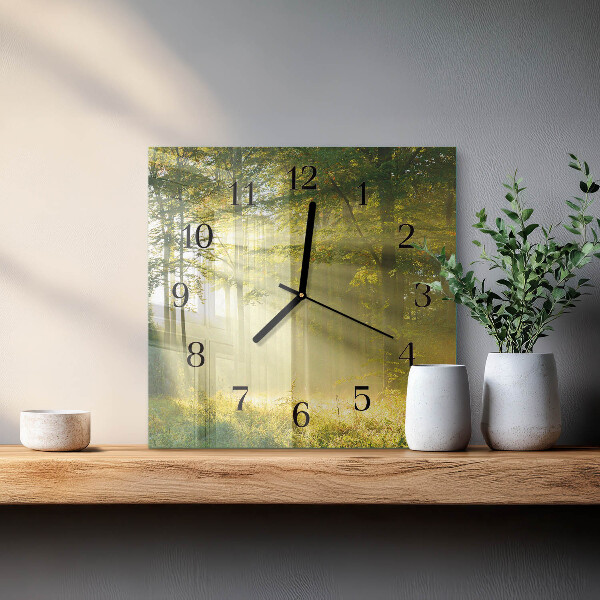 Square wall clock Forest