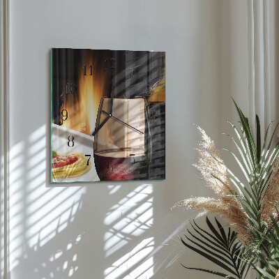 Square wall clock Spaghetti