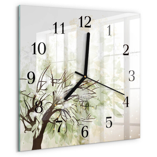 Square wall clock Tree
