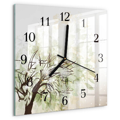 Square wall clock Tree