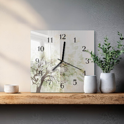 Square wall clock Tree