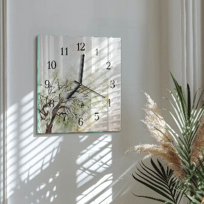 Square wall clock Tree