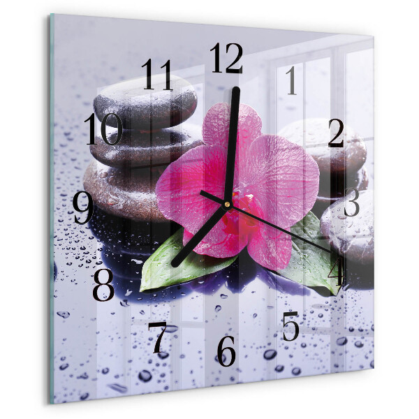 Square wall clock Orchid