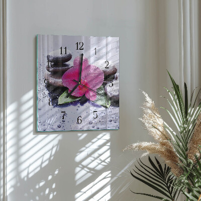 Square wall clock Orchid