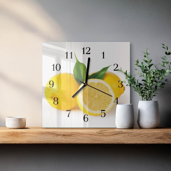 Square wall clock Lemons