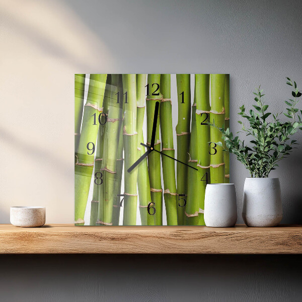 Square wall clock Bamboos