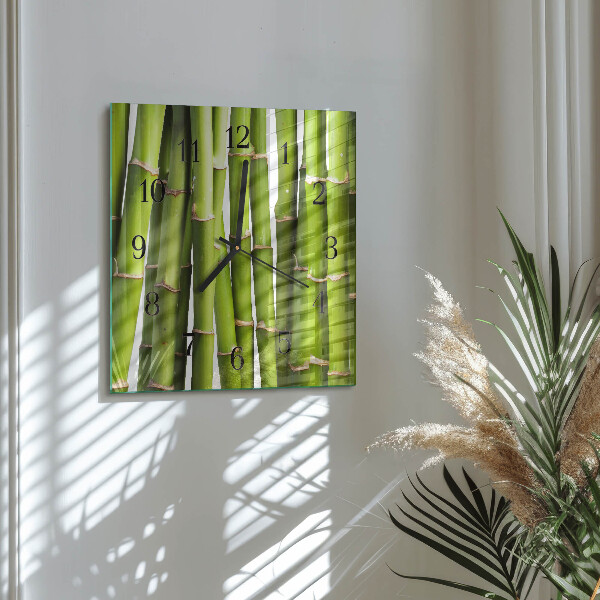 Square wall clock Bamboos