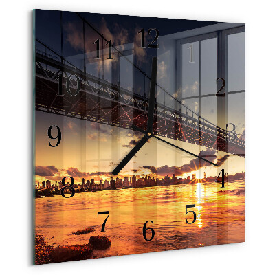 Square wall clock Bridge River