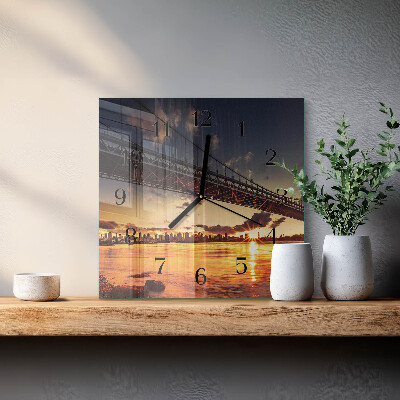 Square wall clock Bridge River