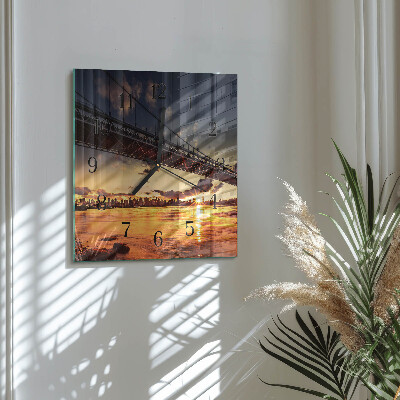 Square wall clock Bridge River