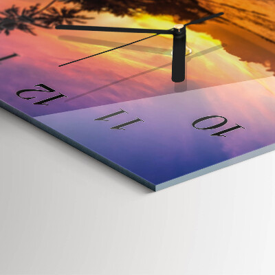 Square wall clock Sunset