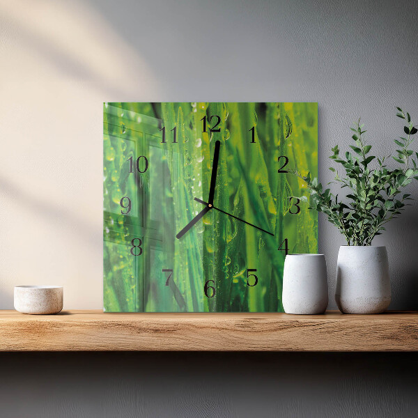 Square wall clock Grass