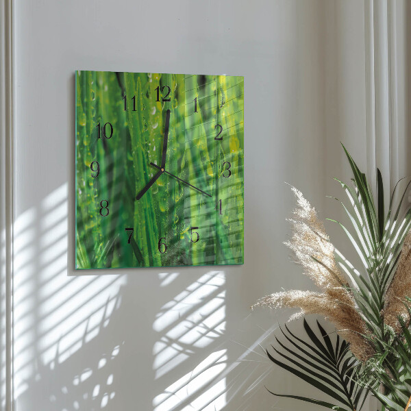 Square wall clock Grass