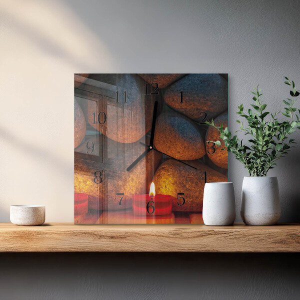 Square wall clock Stones