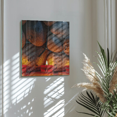 Square wall clock Stones