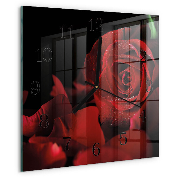 Square wall clock Rose