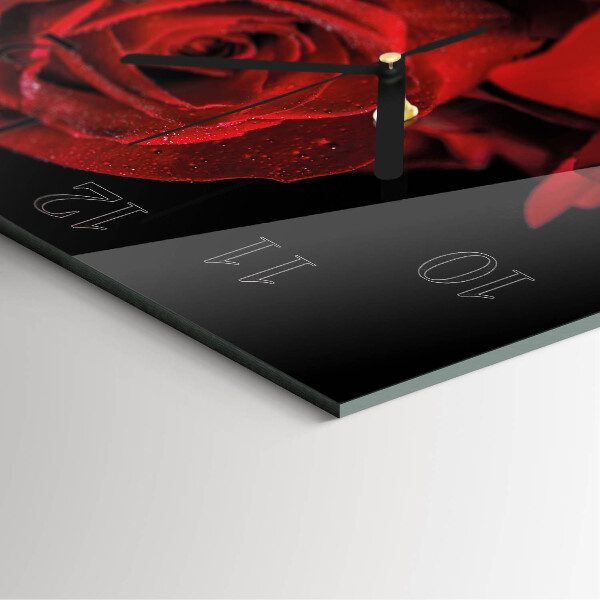 Square wall clock Rose