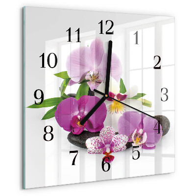 Square wall clock Orchid