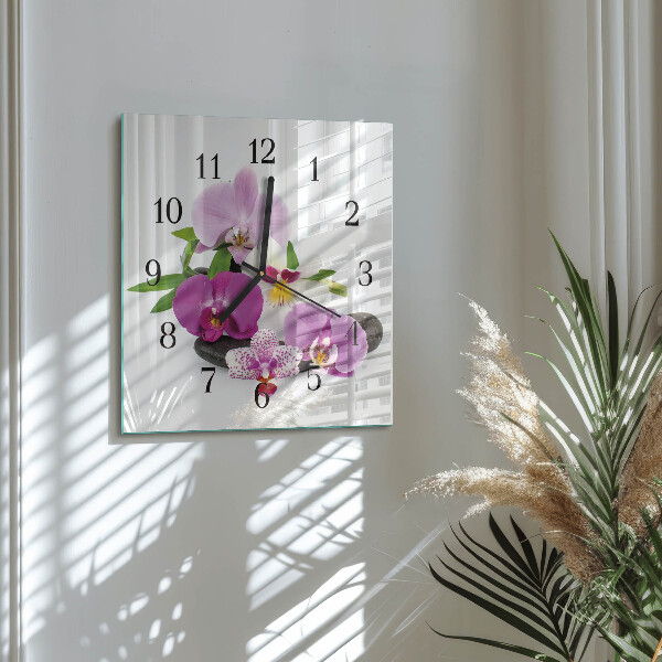 Square wall clock Orchid